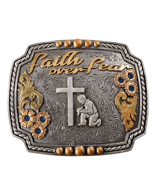 Men's Faith Over Fear Western Belt Buckle - 37968
