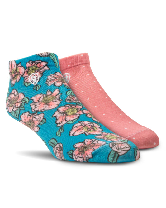 Women's Ariat Pink Low Cut Socks by NESTERHOSIERY from Skip’s Western Outfitters | NES-3958-M-CAMILLAS