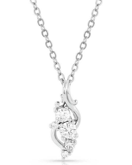 Nc5110 - Fiery Ice Flower Necklace