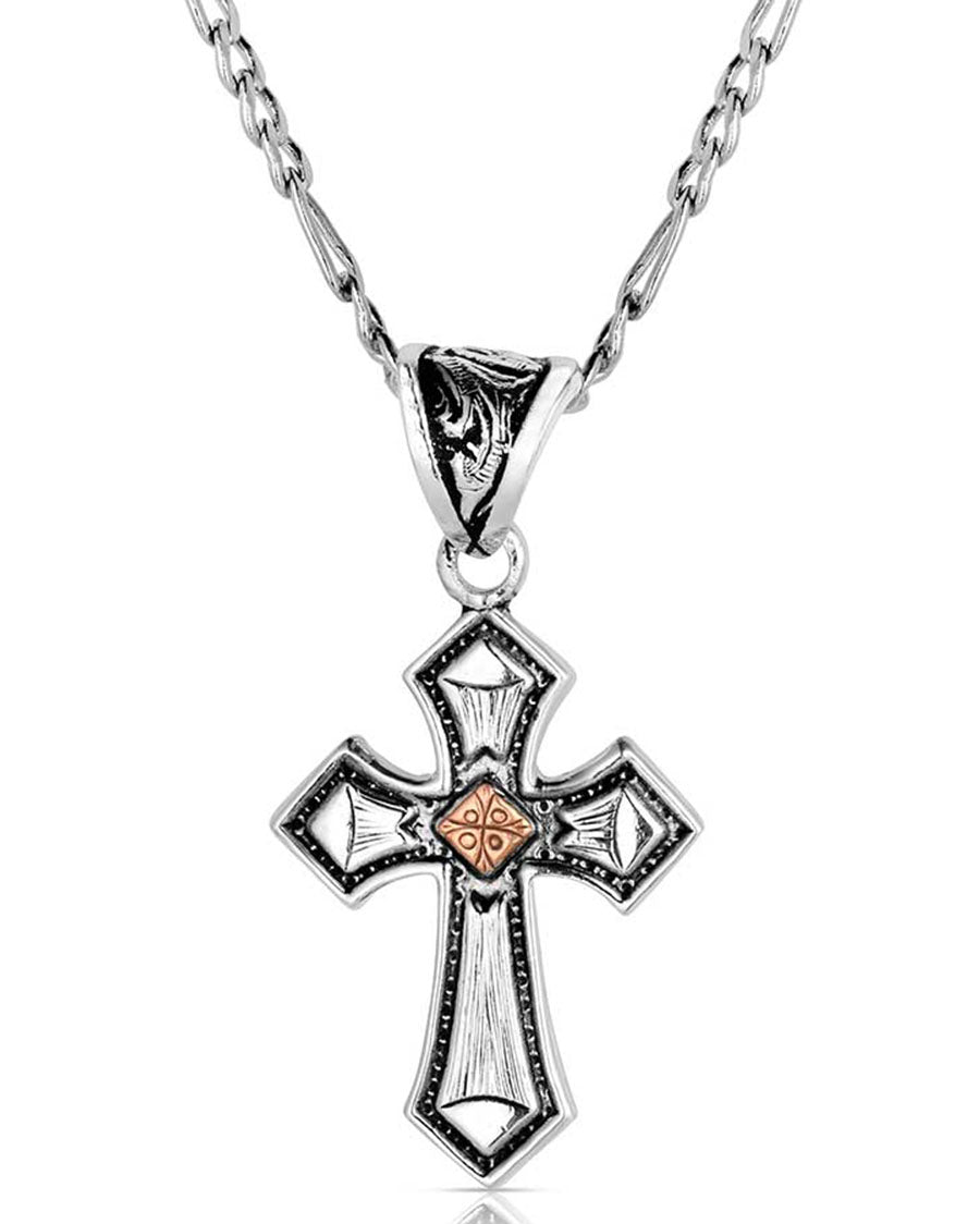 Antique Copper Diamond Cross