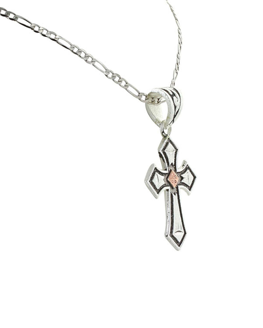Antique Copper Diamond Cross
