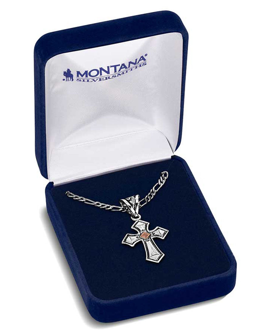 Antique Copper Diamond Cross