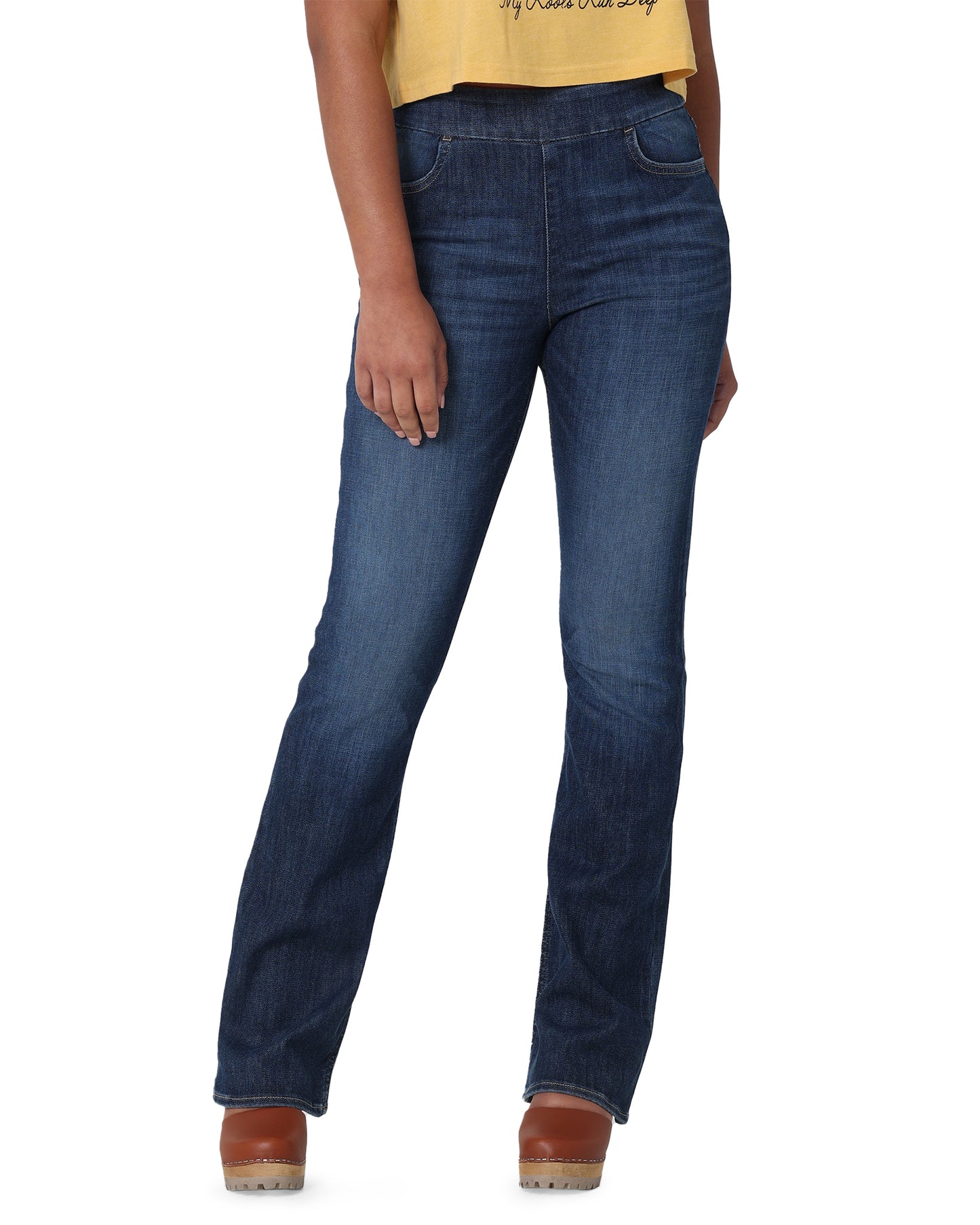 Women's Retro Pull-On Bootcut Flare High Rise Jean by Wrangler from Skip’s Western Outfitters | WRA-112324021-XS-TAL