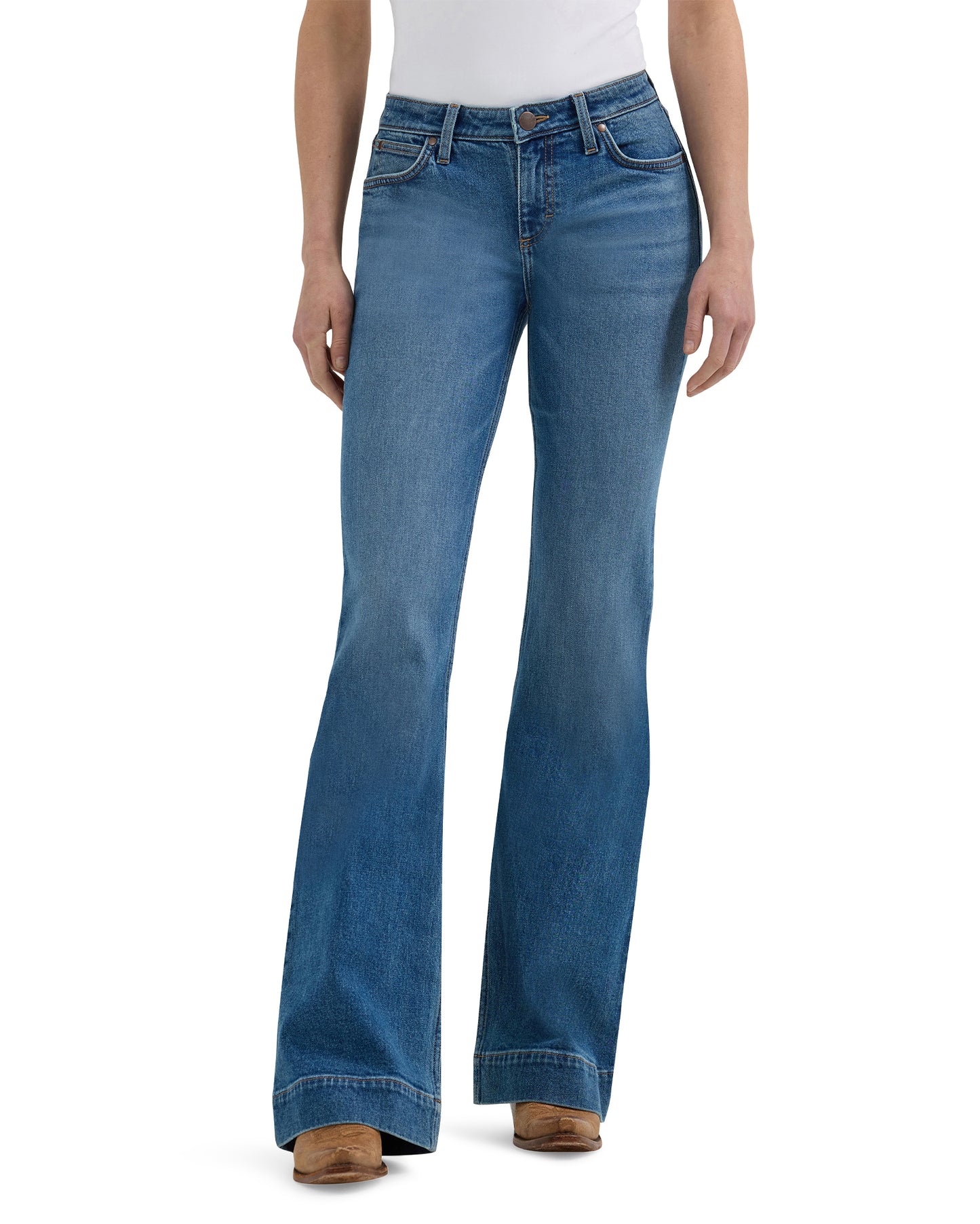 Women's Mid Rise Mae Trouser Jean by Wrangler from Skip’s Western Outfitters | WRA-112364569-24-32