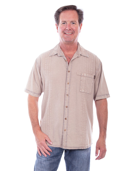 Men's Traveler Shirt by Scully from Skip’s Western Outfitters | SCU-4800-STO-S-STONE