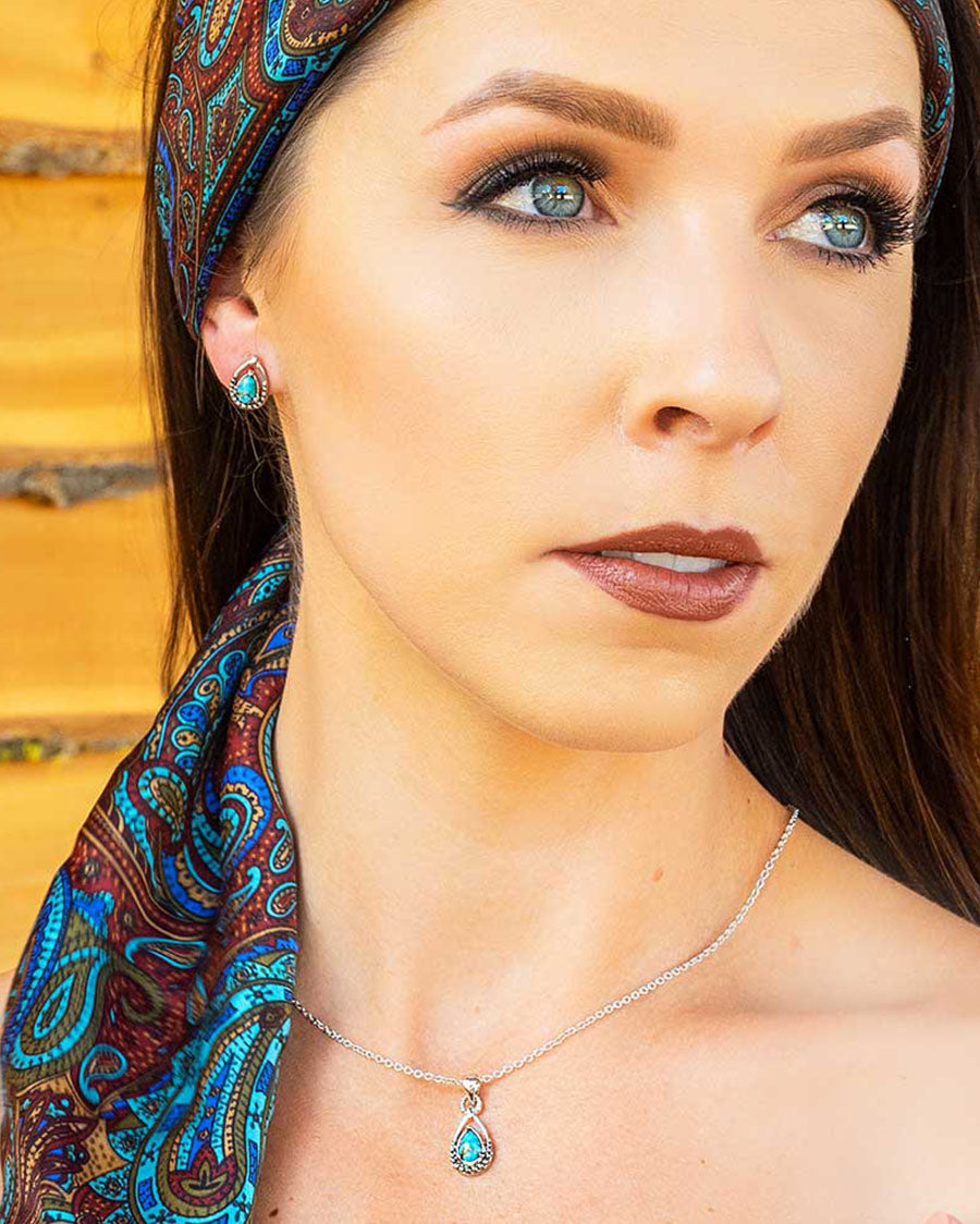 Touch of Turquoise Teardrop