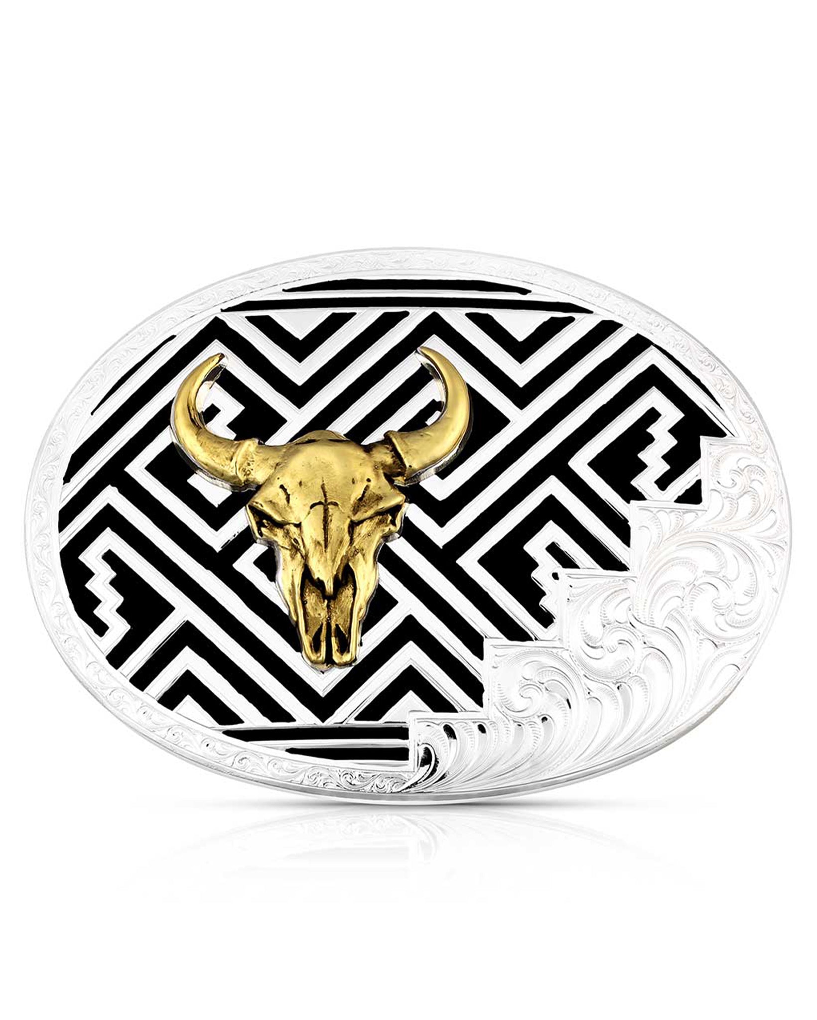 Desert Twilight Southwestern Buffalo Skull Belt Buckle by Montana Silversmiths from Skip’s Western Outfitters | MON-53200-1015-O/S