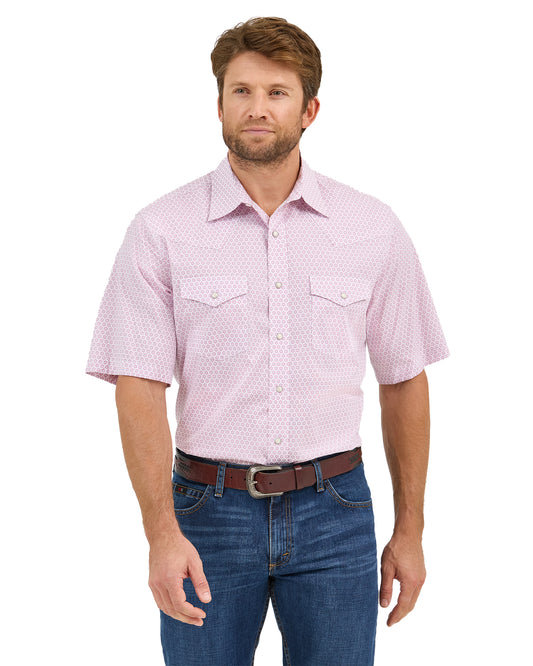 20X® Competition Advanced Comfort Short Sleeve Shirt - Classic Fit - 112365374 by Wrangler from Skip’s Western Outfitters | WRA-112365374-S-MEDIUM-PINK