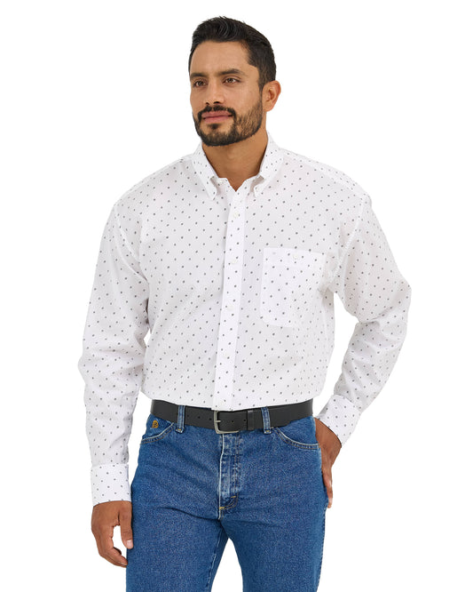 Men's George Strait Long Sleeve One Pocket Button Down Shirt by Wrangler from Skip’s Western Outfitters | WRA-112365380-S-REG