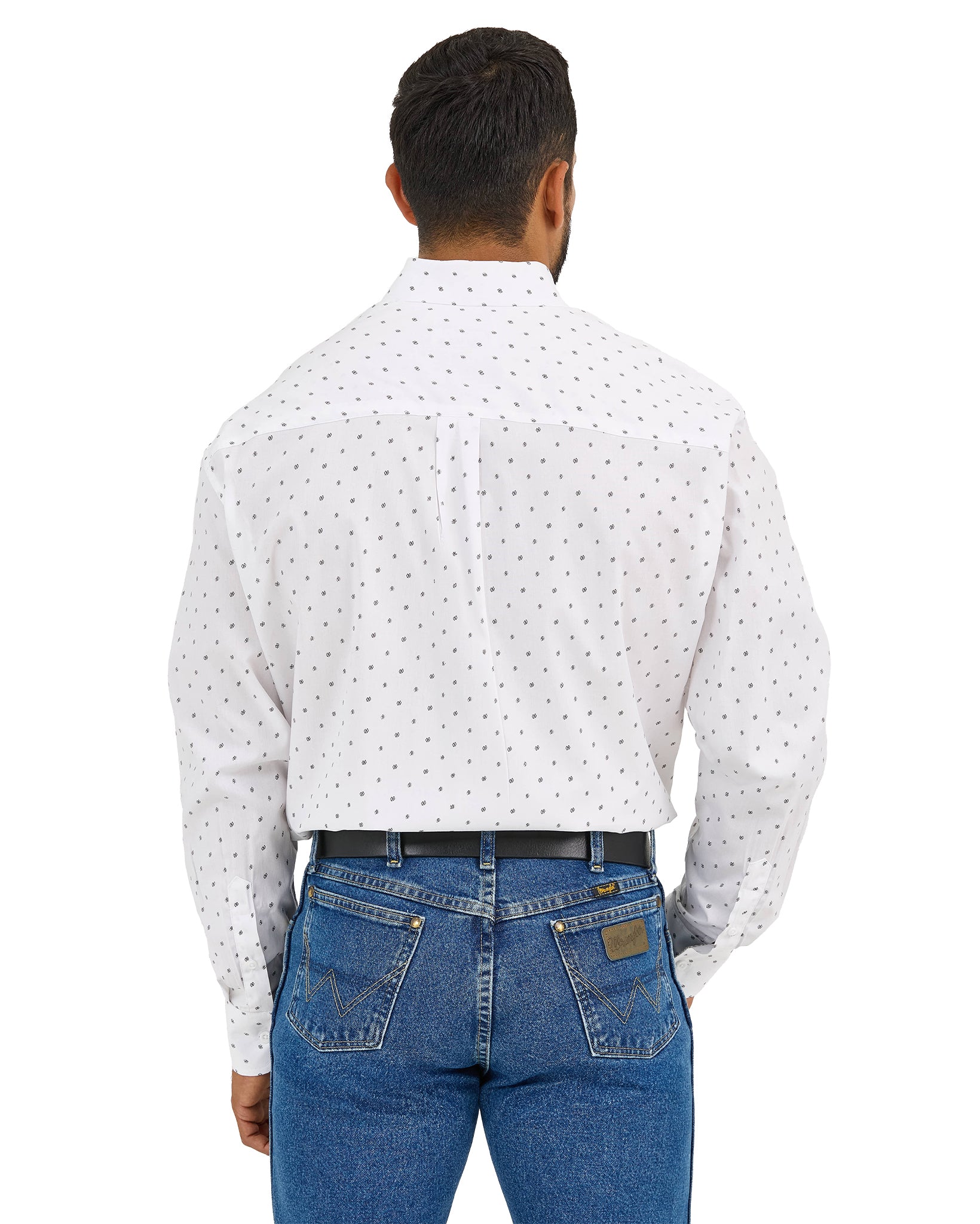 Wrangler Men's George Strait White Printed Shirt, XL