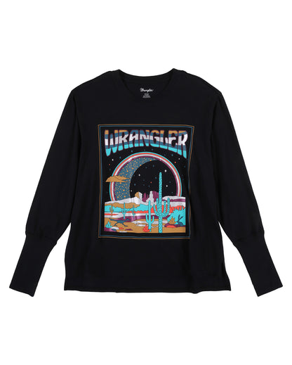Women's Retro Oversized Long Sleeve Graphic T-Shirt