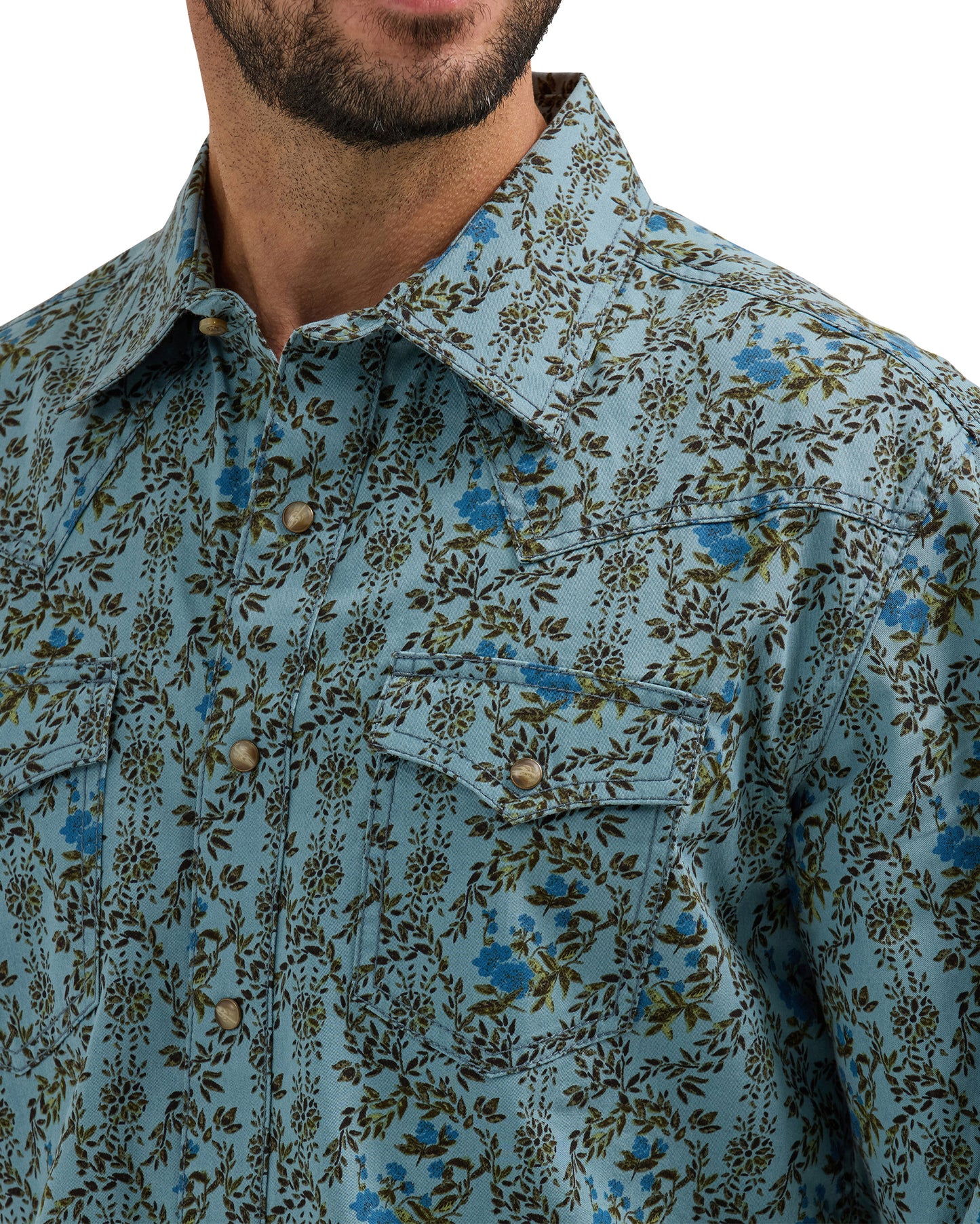 Men's Retro Premium Long Sleeve Western Snap Shirt