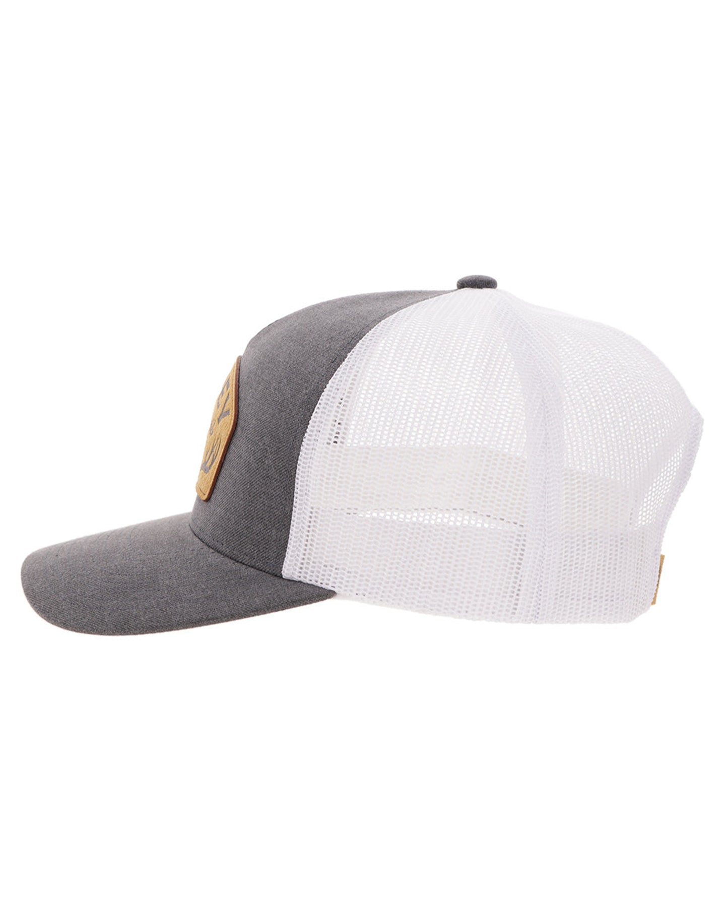 Outfitters Black / White 5-Panel Trucker With Brown Patch - 6026T-Bkwh