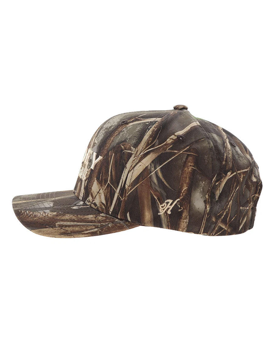 Outfitters Original Camo 6-Panel Trucker With Brown / Tan Embroidery Logo - 6035T-Ca