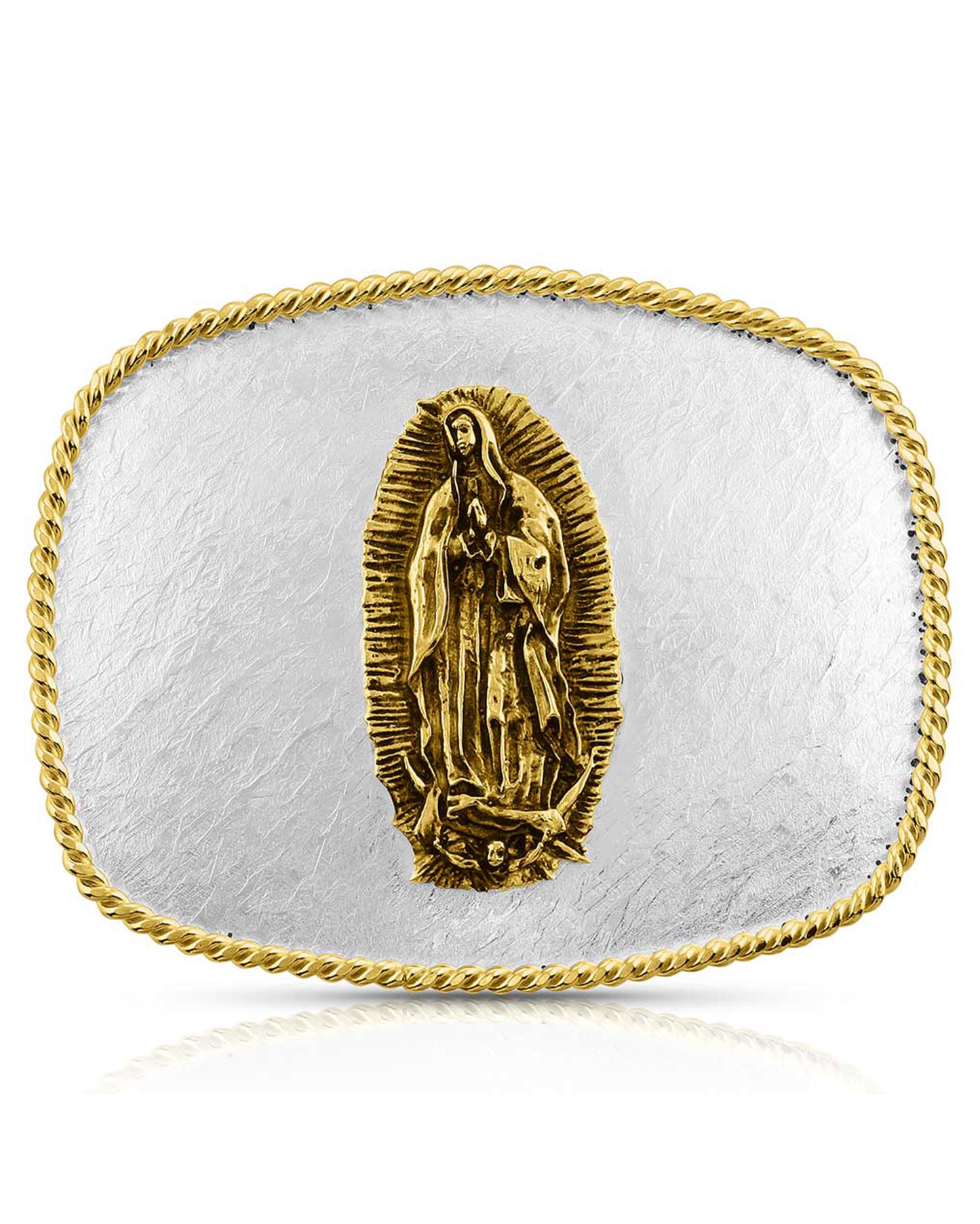 Rippling Waters Lady of Guadalupe Belt Buckle by Montana Silversmiths from Skip’s Western Outfitters | MON-6509-523-O/S-REG