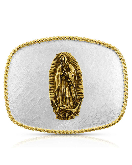 Rippling Waters Lady of Guadalupe Belt Buckle by Montana Silversmiths from Skip’s Western Outfitters | MON-6509-523-O/S-REG