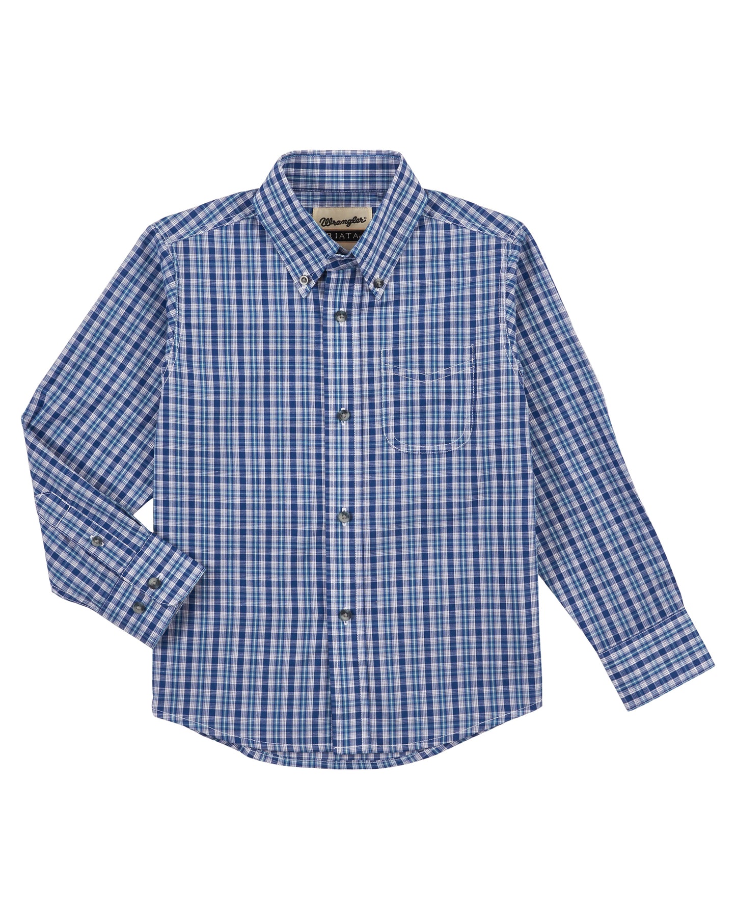 Boys' Riata Assorted Long Sleeve Western Shirt by Wrangler from Skip’s Western Outfitters | WRA-112316673-XXS-REG