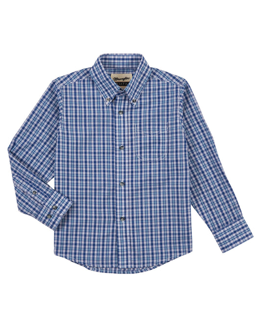 Boys' Riata Assorted Long Sleeve Western Shirt by Wrangler from Skip’s Western Outfitters | WRA-112316673-XXS-REG
