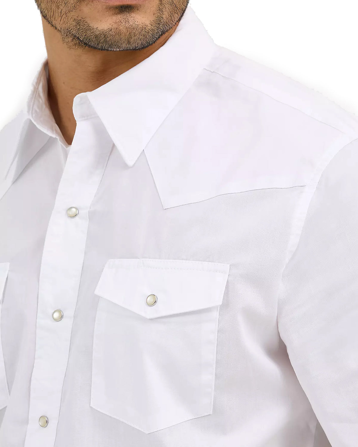Men's Wrangler Short Sleeve Solid Western Snap Sport Shirt - 1071106WH