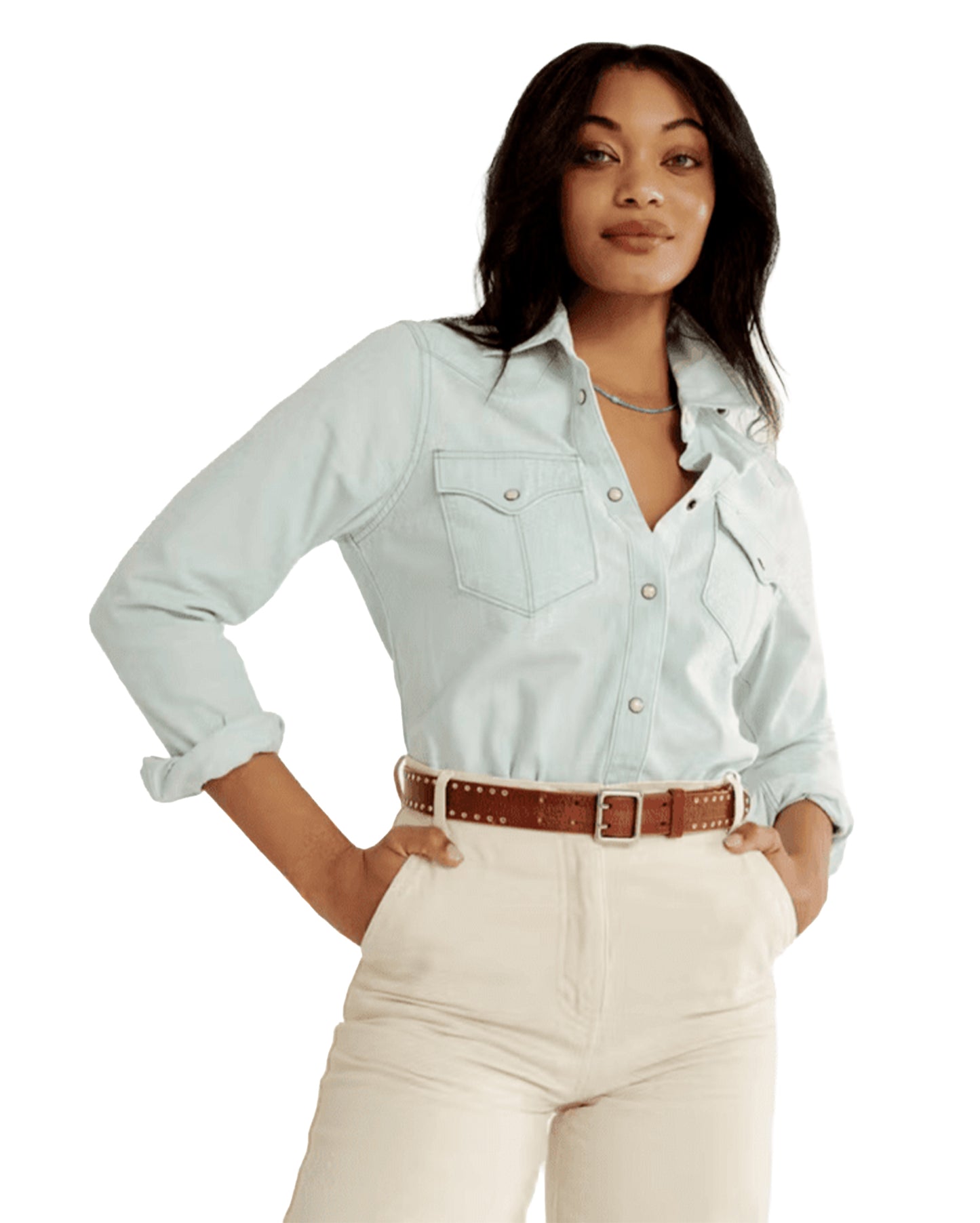 Women's Women's Denim Pearl Snap (Iii) Western Shirt - 71096-Lws