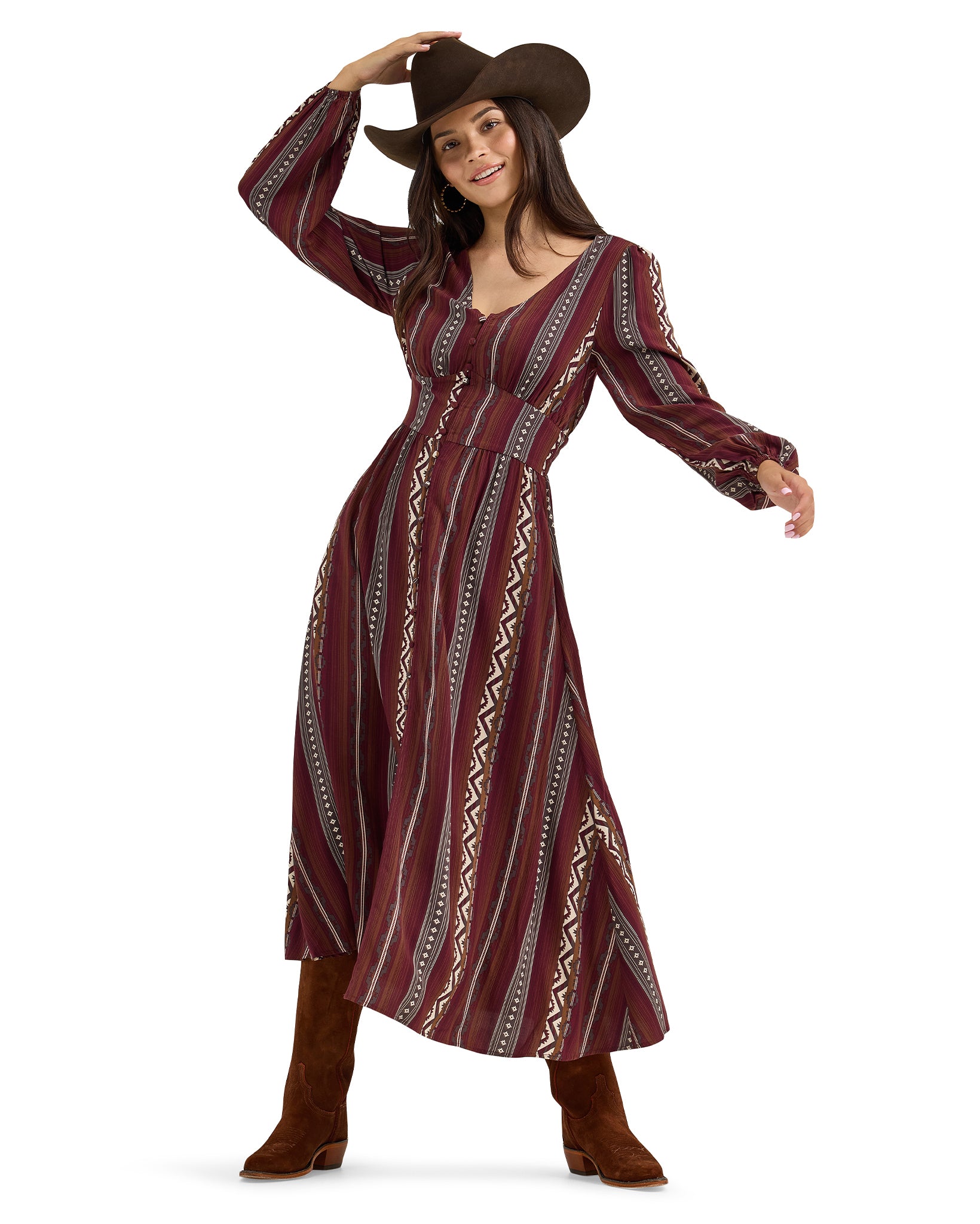 Women's Wrangler Retro Western Vintage Dress by Wrangler from Skip’s Western Outfitters | WRA-112367389-S-RED