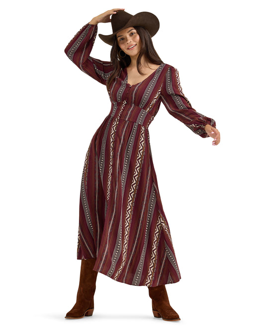 Women's Wrangler Retro Western Vintage Dress by Wrangler from Skip’s Western Outfitters | WRA-112367389-S-RED