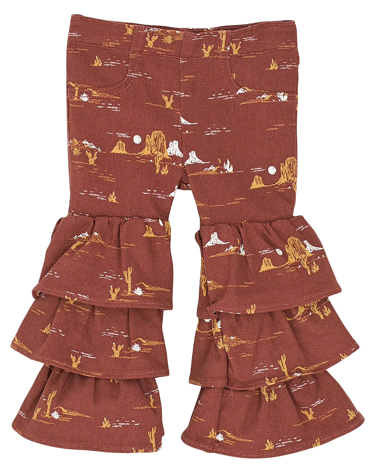 Baby Girls' Tiered Flare Pants by Wrangler from Skip’s Western Outfitters | WRA-112367532-0/3-BROWN
