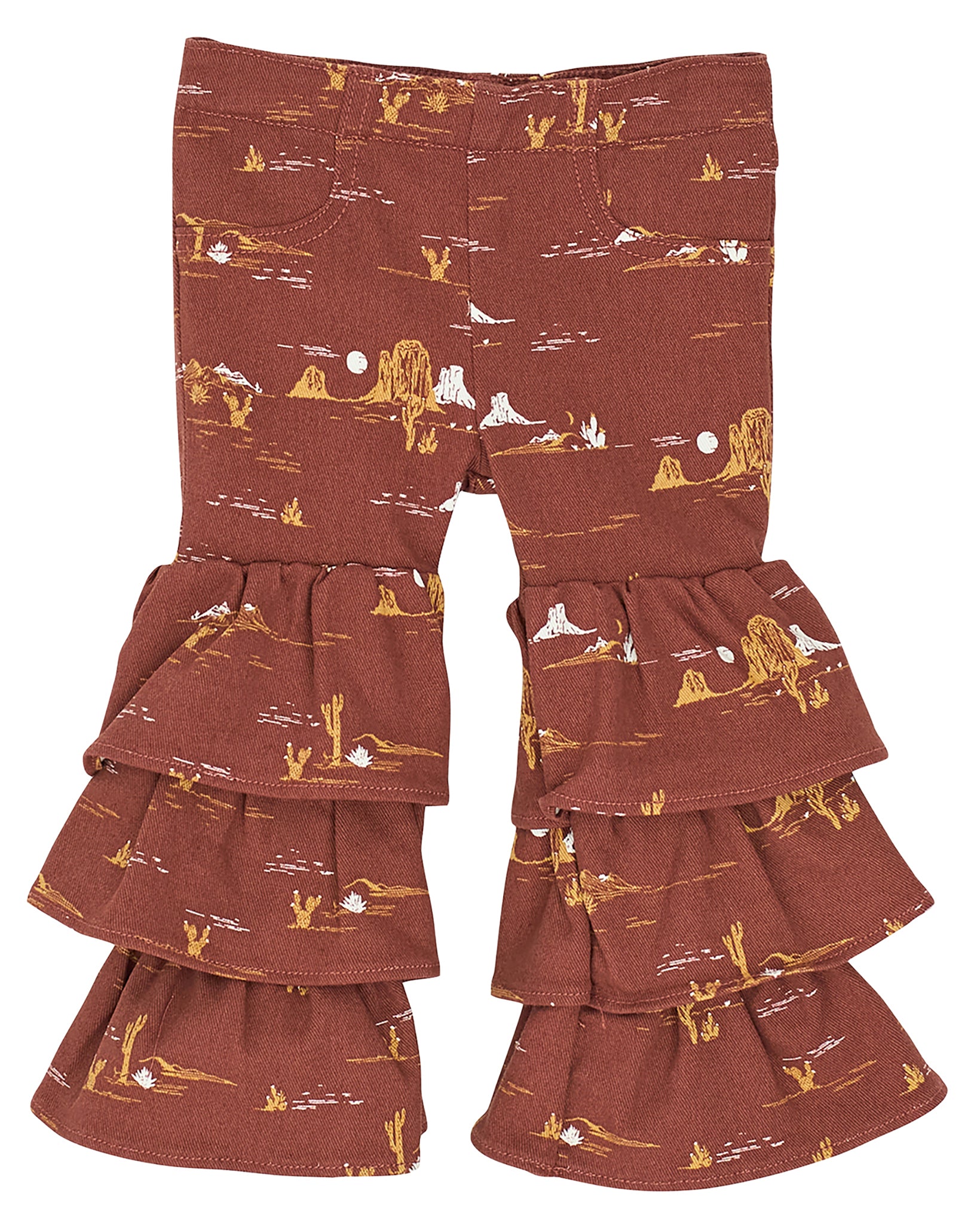 Baby Girls' Tiered Flare Pants by Wrangler from Skip’s Western Outfitters | WRA-112367532-0/3-BROWN