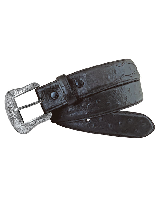 Ostrich Print Belt - 7703511-001 by Wrangler Accessories from Skip’s Western Outfitters | GEM-7703511-001-32