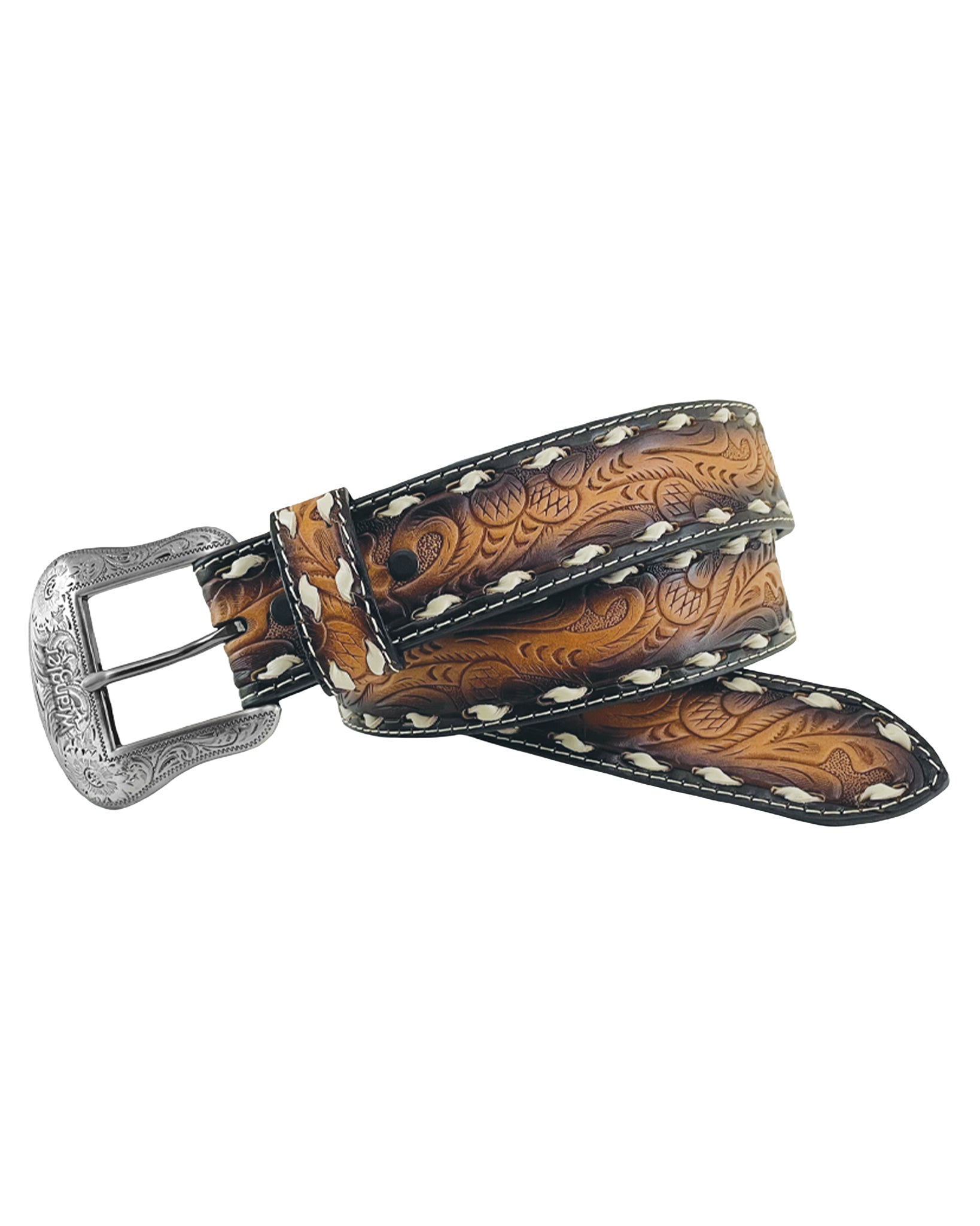 Acorn Embossed Belt - 7708511-210 by Wrangler Accessories from Skip’s Western Outfitters | GEM-7708511-210-32