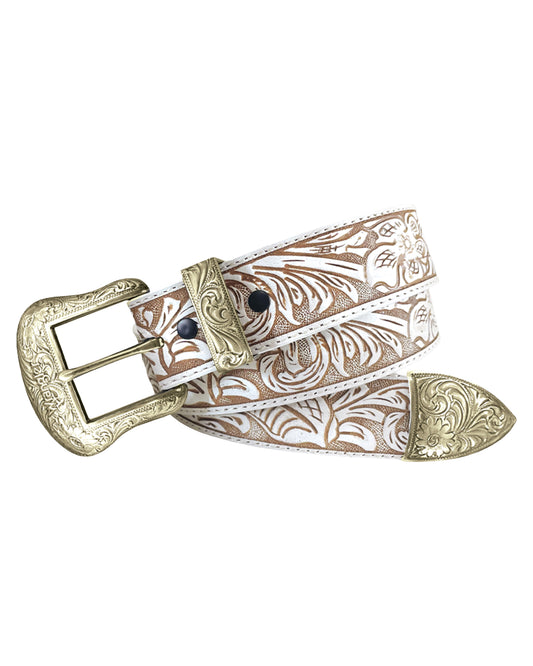 Floral Embossed Belt - 7911390-110 by Wrangler Accessories from Skip’s Western Outfitters | GEM-7911390-110-S
