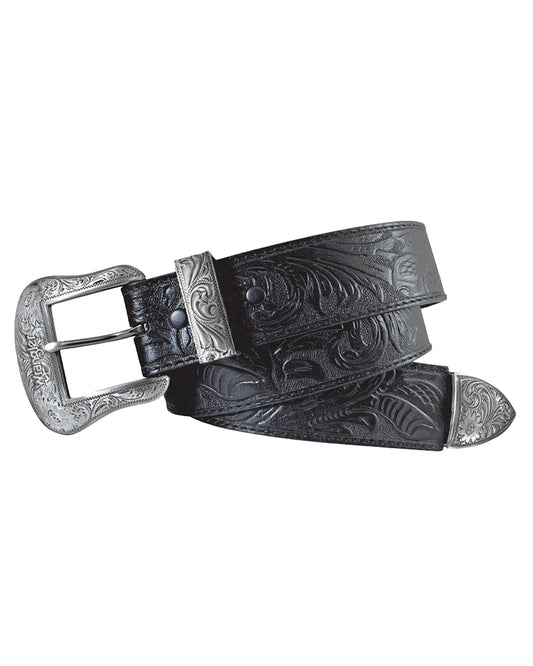 Floral Embossed Belt - 7912390-001 by Wrangler Accessories from Skip’s Western Outfitters | GEM-7912390-001-S