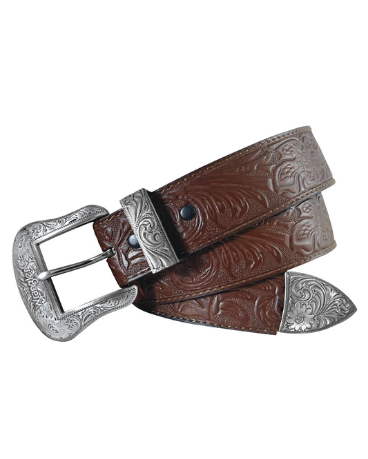 Floral Embossed Belt - 7912390-259 by Wrangler Accessories from Skip’s Western Outfitters | GEM-7912390-259-S
