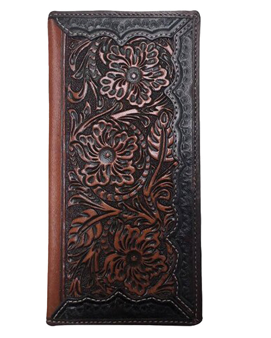 Genuine Leather Checkbook Rodeo Wallet by Roper Belts from Skip’s Western Outfitters | GEM-8156000-O/S-DARK-BROWN