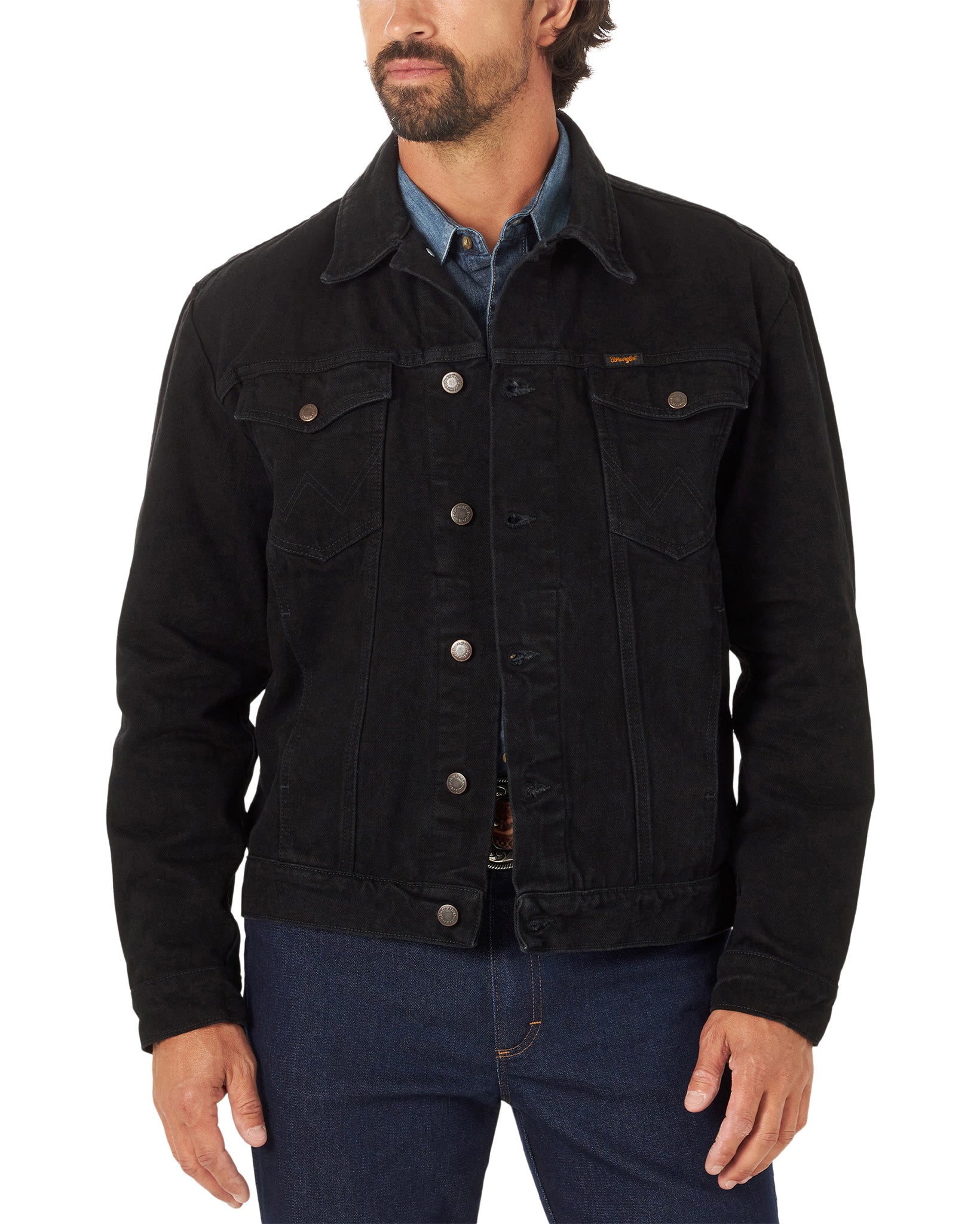 Men's Cowboy Cut Unlined Denim Jacket by Wrangler from Skip’s Western Outfitters | WRA-112318280-S-REG