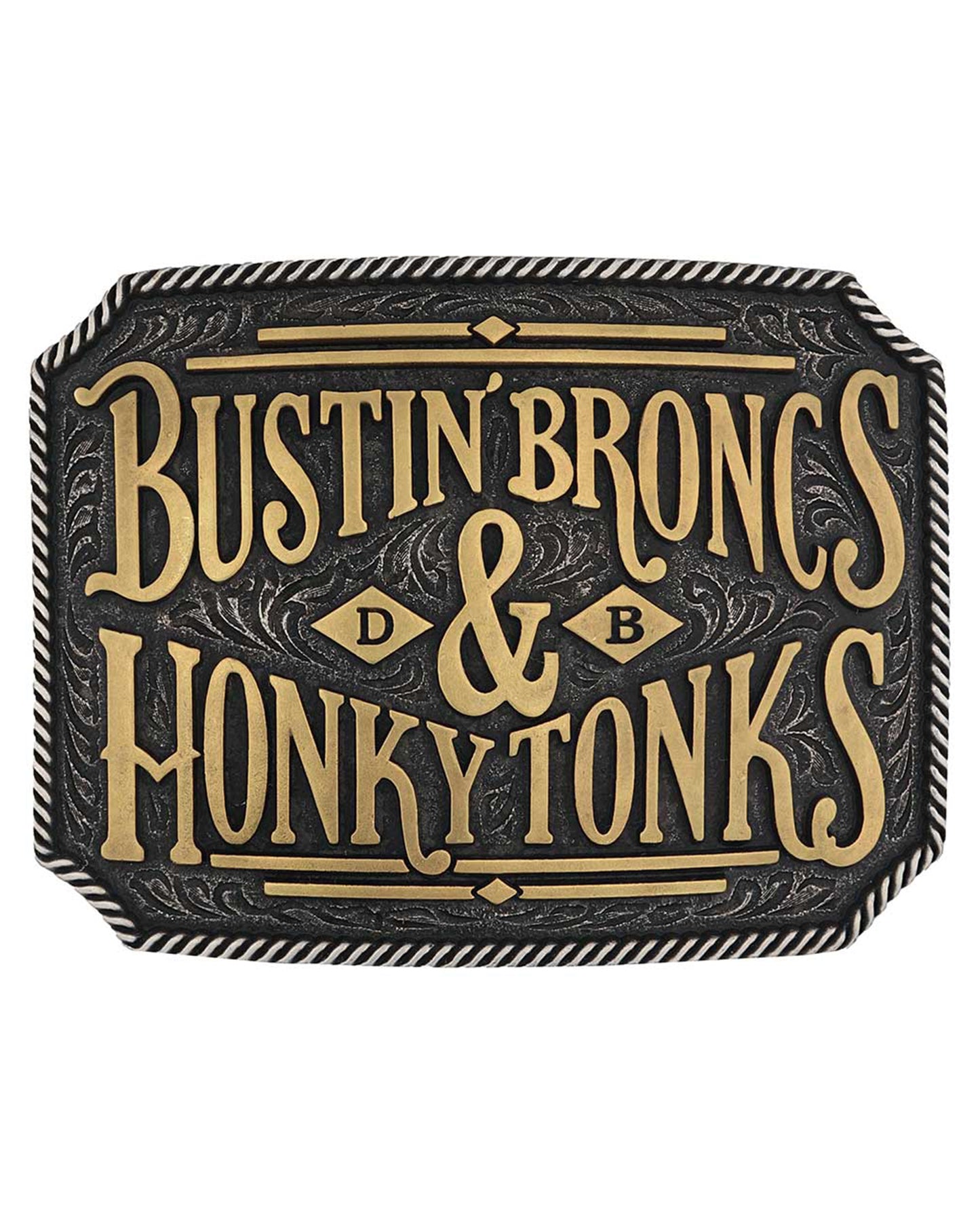 Broncs And Tonks Attitude Buckle by Montana Silversmiths from Skip’s Western Outfitters | MON-A1000DB-O/S