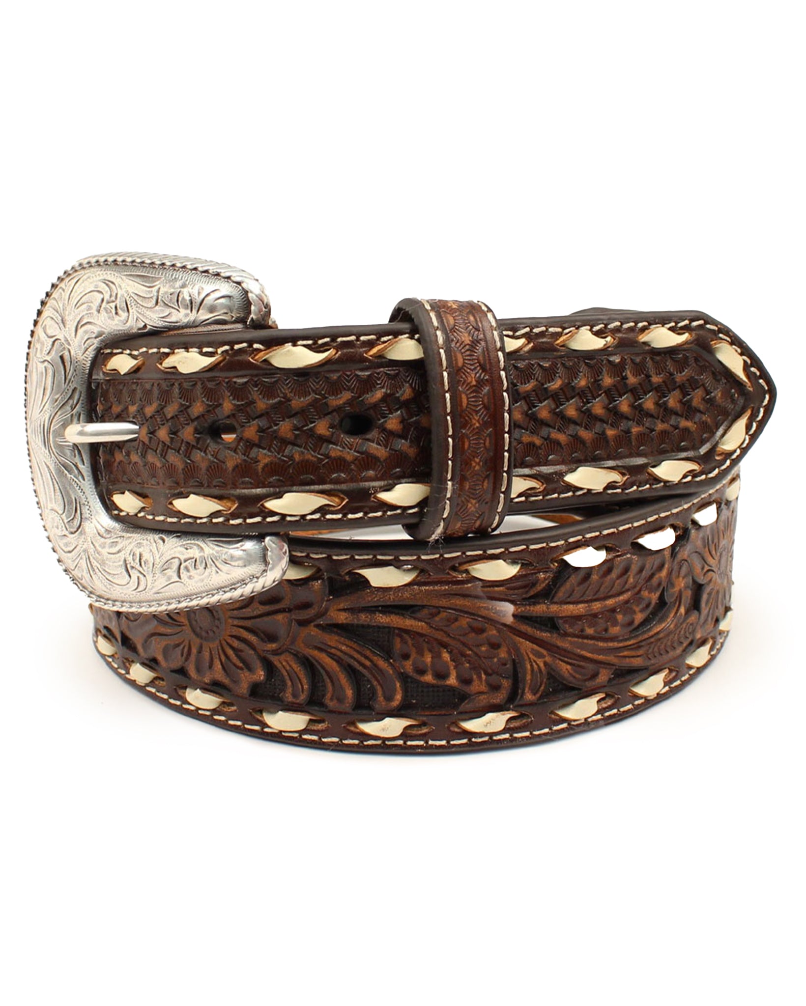 Men's Embossed Basketweave Belt by MFW from Skip’s Western Outfitters | MFW-A1033002-30