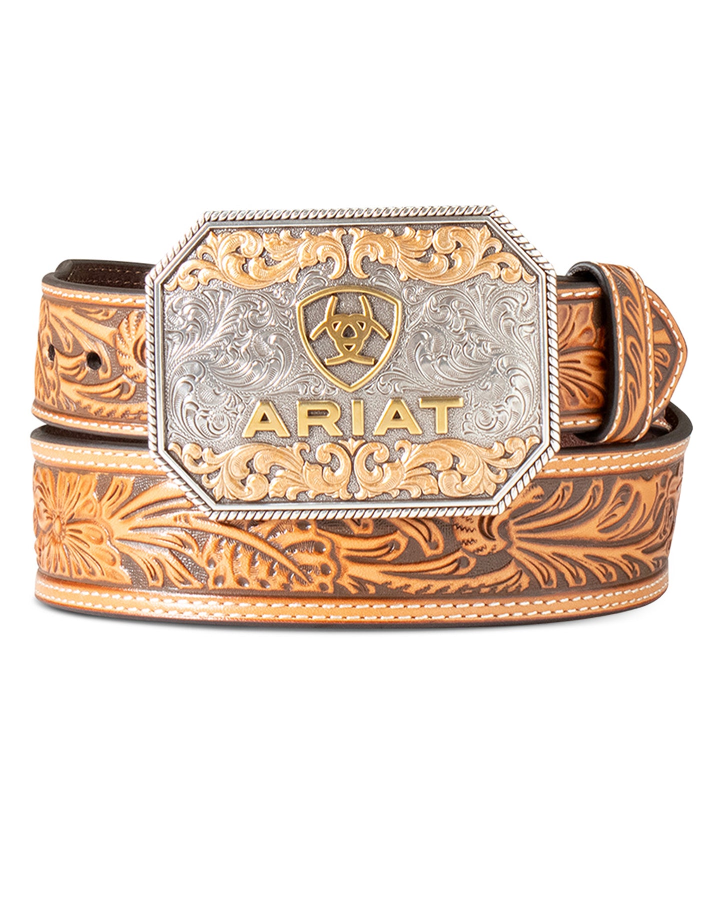 Men's Floral Embossed Belt