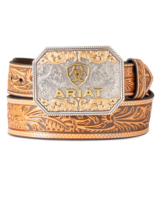 Men's Floral Embossed Belt