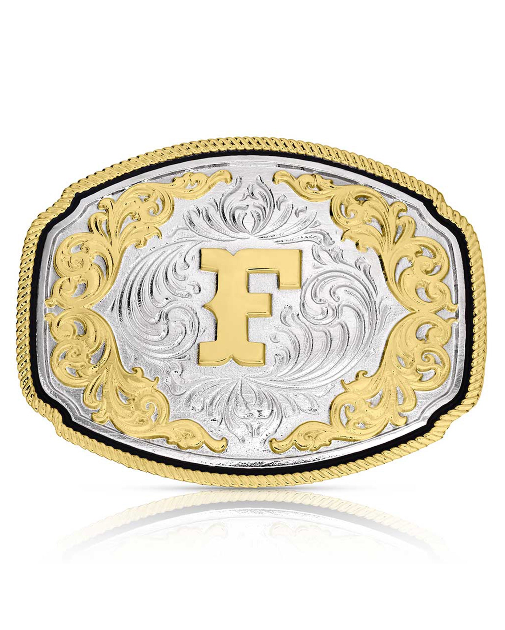 Western Initial "F" Buckle by Montana Silversmiths from Skip’s Western Outfitters | MON-A1047F-O/S