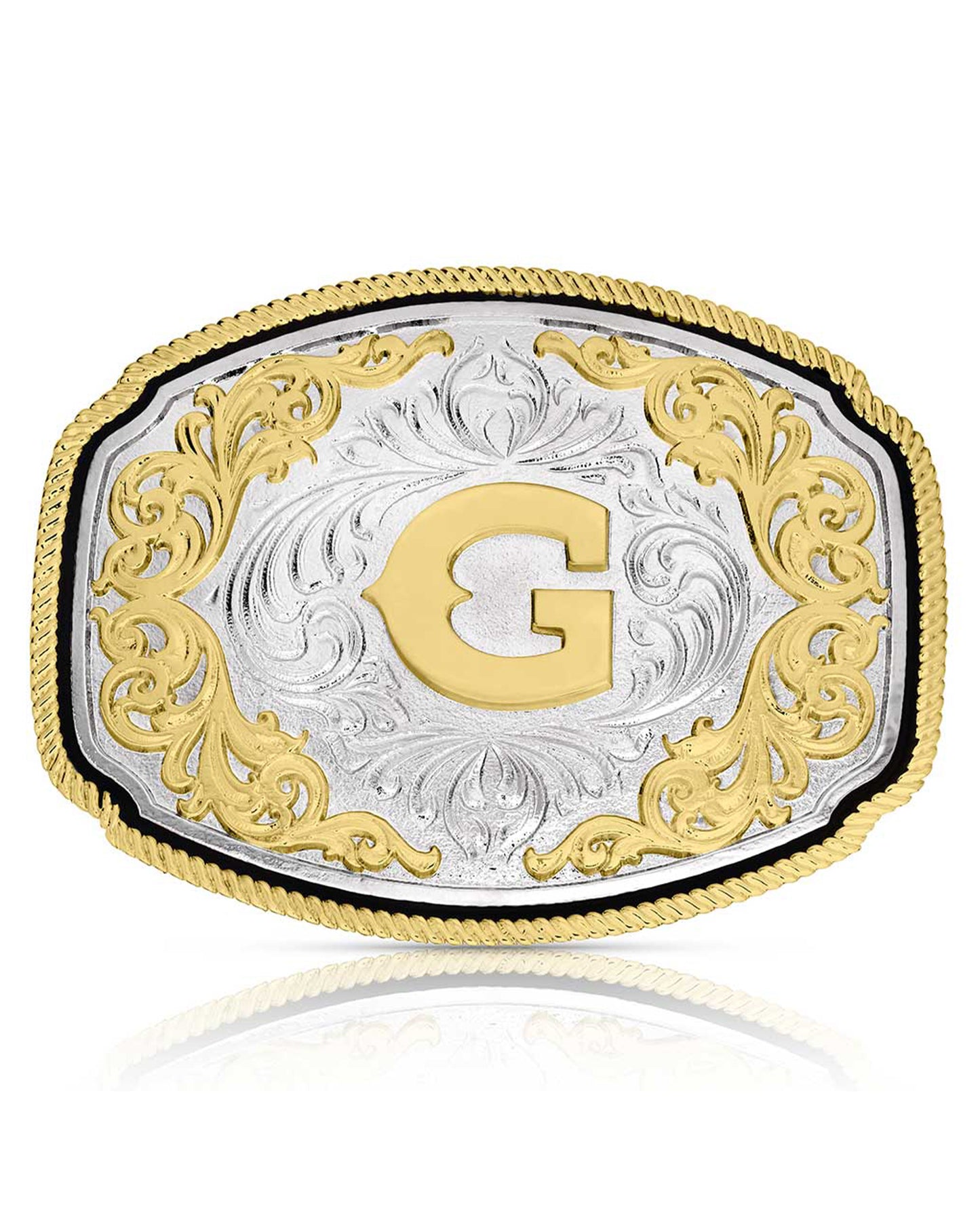 Western Initial "G" Buckle by Montana Silversmiths from Skip’s Western Outfitters | MON-A1047G-O/S