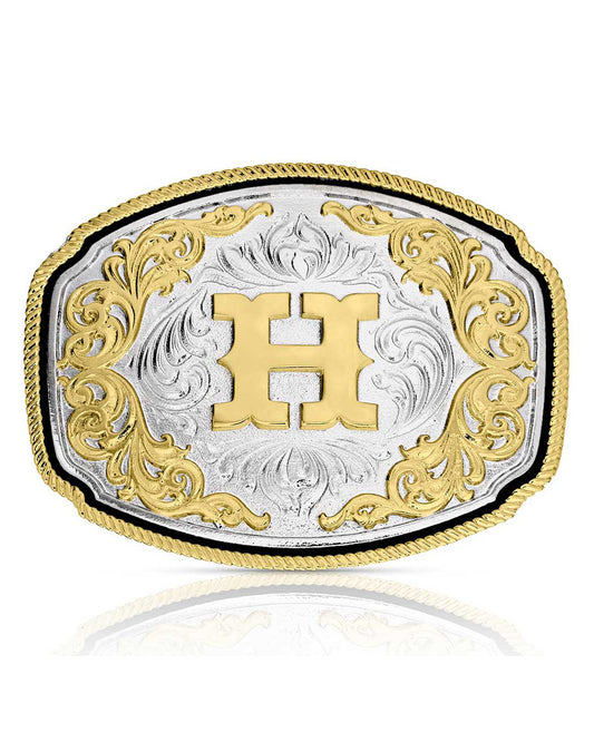 Western Initial "H" Buckle by Montana Silversmiths from Skip’s Western Outfitters | MON-A1047H-O/S