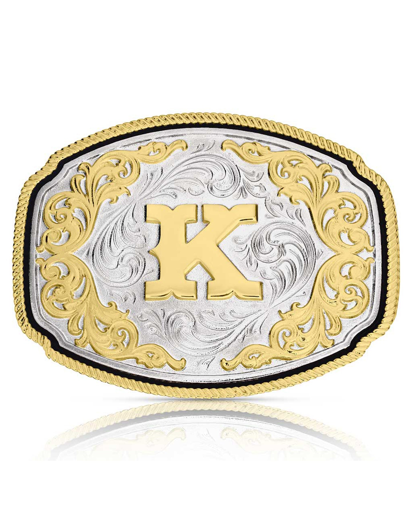 Western Initial "K" Buckle by Montana Silversmiths from Skip’s Western Outfitters | MON-A1047K-O/S