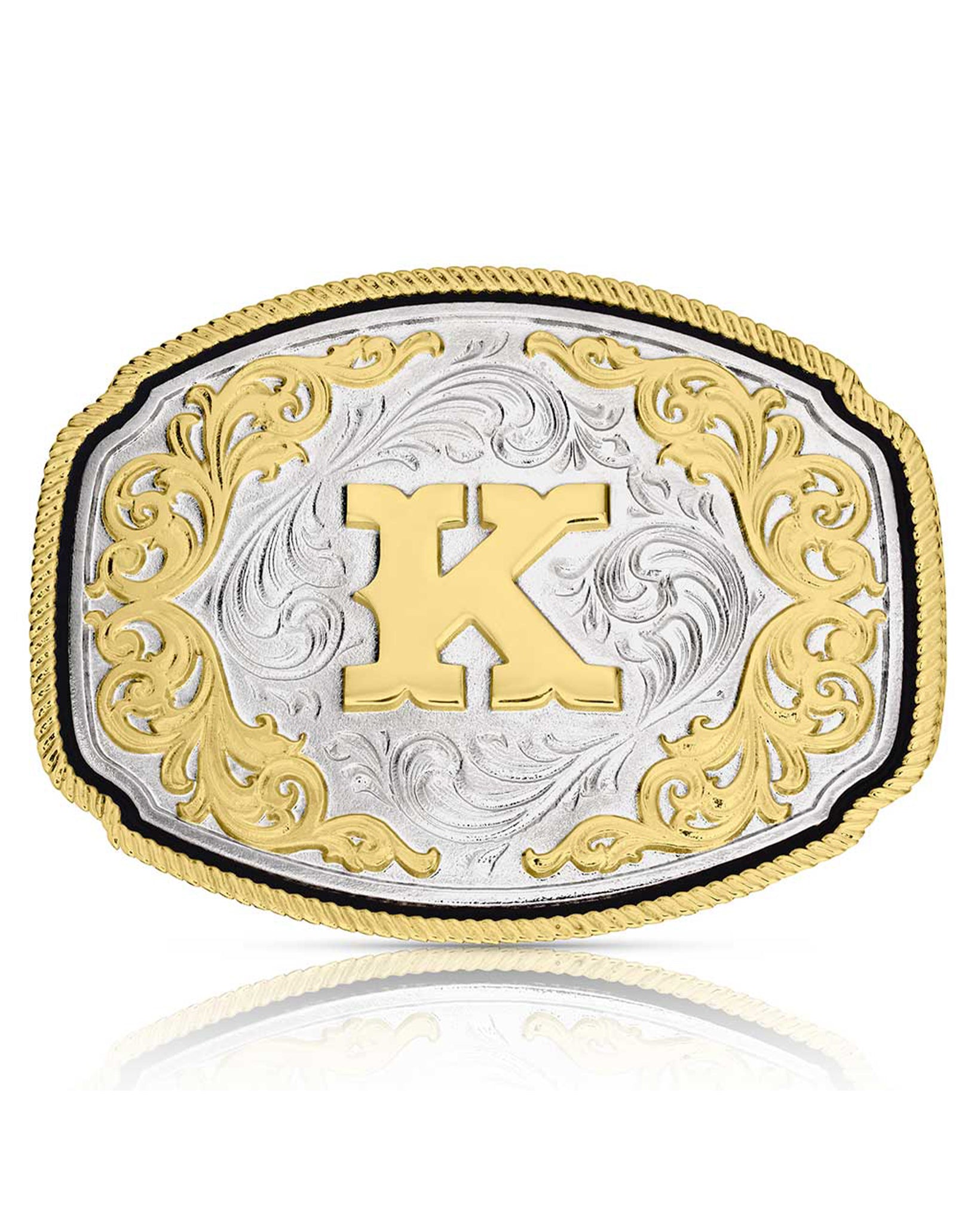 Western Initial "K" Buckle by Montana Silversmiths from Skip’s Western Outfitters | MON-A1047K-O/S