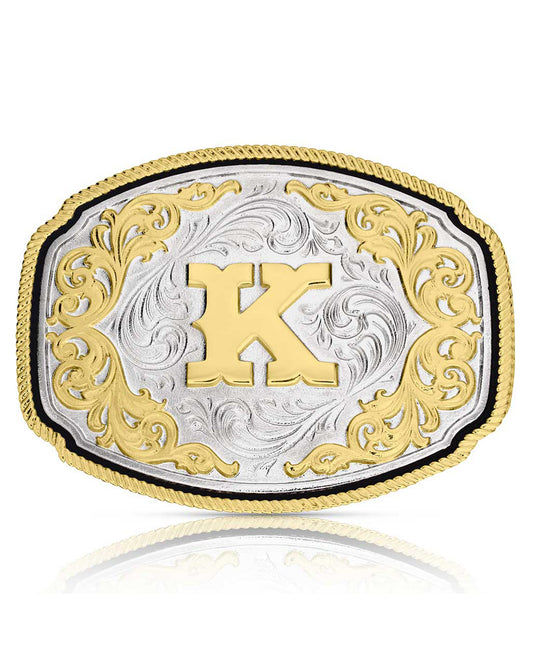 Western Initial "K" Buckle by Montana Silversmiths from Skip’s Western Outfitters | MON-A1047K-O/S