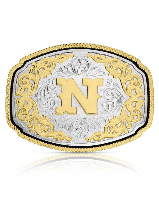 Western Initial "N" Buckle by Montana Silversmiths from Skip’s Western Outfitters | MON-A1047N-O/S