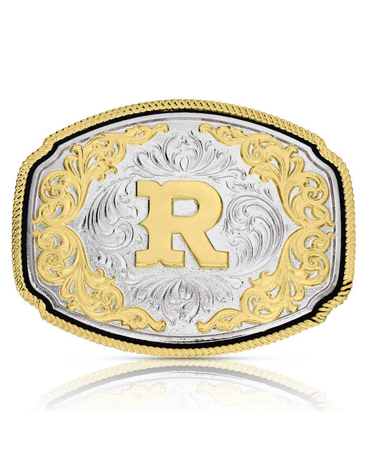 Western Initial "R" Buckle by Montana Silversmiths from Skip’s Western Outfitters | MON-A1047R-O/S