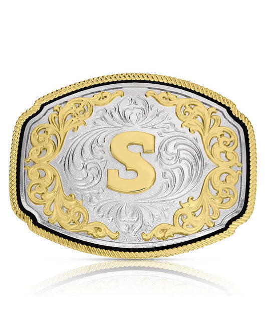 Western Initial "S" Buckle by Montana Silversmiths from Skip’s Western Outfitters | MON-A1047S-O/S