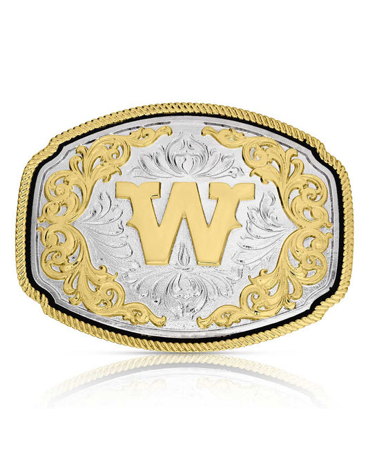 Western Initial Buckle - Style W - A1047W by Montana Silversmiths from Skip’s Western Outfitters | MON-A1047W-O/S