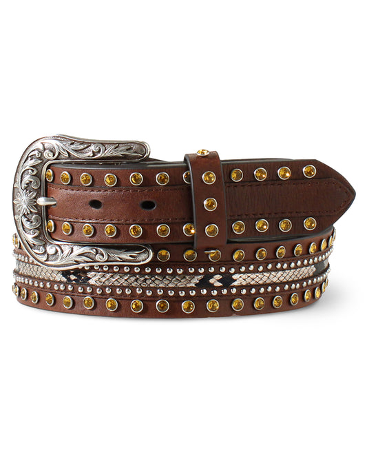Women's Snake Print Belt by MFW from Skip’s Western Outfitters | MFW-A1590002-S-BRN